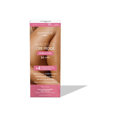 BYPHASSE BANDES DE CIRE FROIDE (24 BANDES+4 LINGETTES)