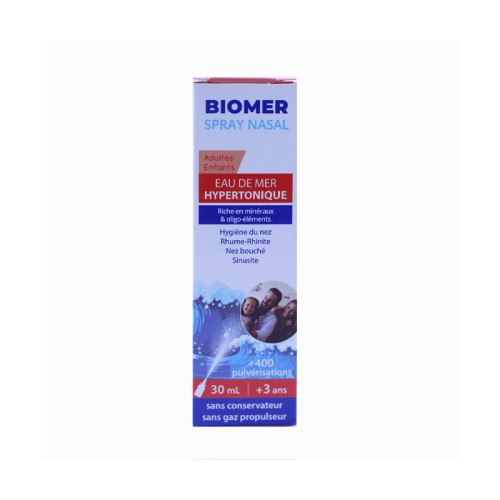 BIOMER SPRAY NASAL ENFANT ADULTE EAU DE MER HYPERTONIQUE 30ML