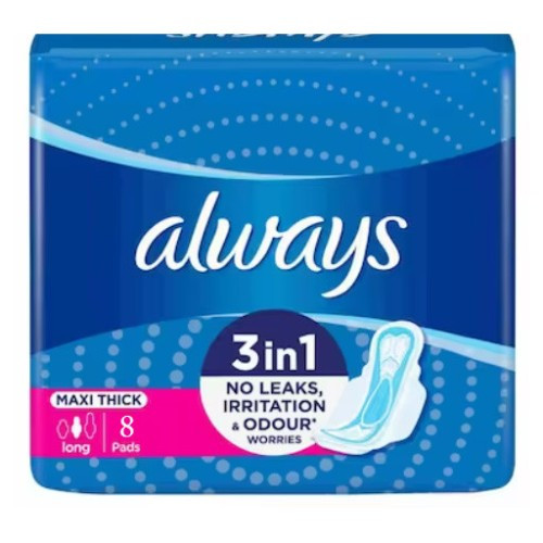 ALWAYS MAXI THICK 3EN1 LONG 8 PADS
