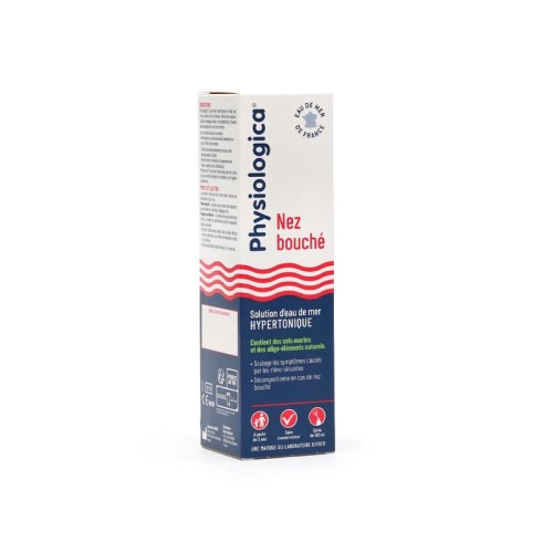 PHYSIOLOGICA NEZ BOUCHÉ SOLUTION D'EAU DE MER HYPERTONIQUE SPRAY 100ML