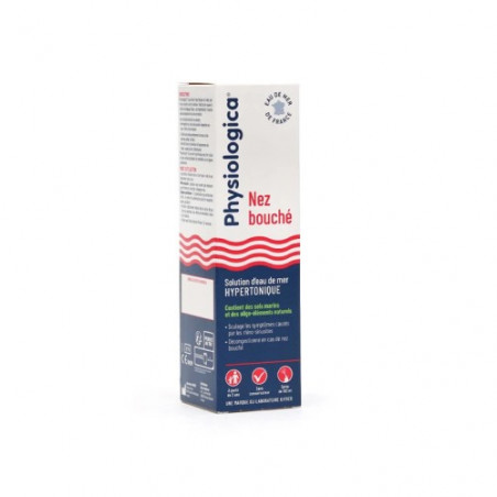 PHYSIOLOGICA NEZ BOUCHÉ SOLUTION D'EAU DE MER HYPERTONIQUE SPRAY 100ML