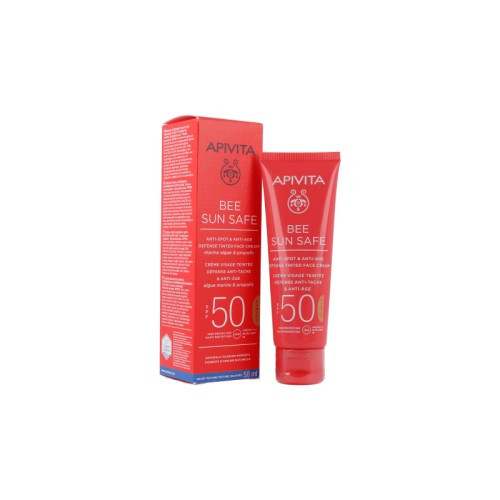 APIVITA BEE SUN SAFE CREME CREME VISAGE ANTI TACHES ANTI AGE TEINTEE SPF50+ 50ML