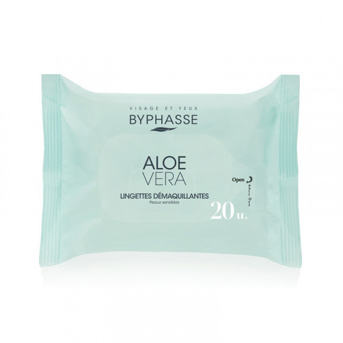 BYPHASSE LINGETTES DEMAQUILLANTES ALOE VERA 20 UNITES