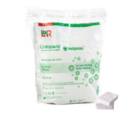COTOPADS RECTANGLE COTON 8CM*10CM 200 PIECES