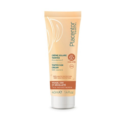 PLACENTOR VEGETAL CREME SOLAIRE TEINTE A LA VITAMINE E SPF 50, 40ML